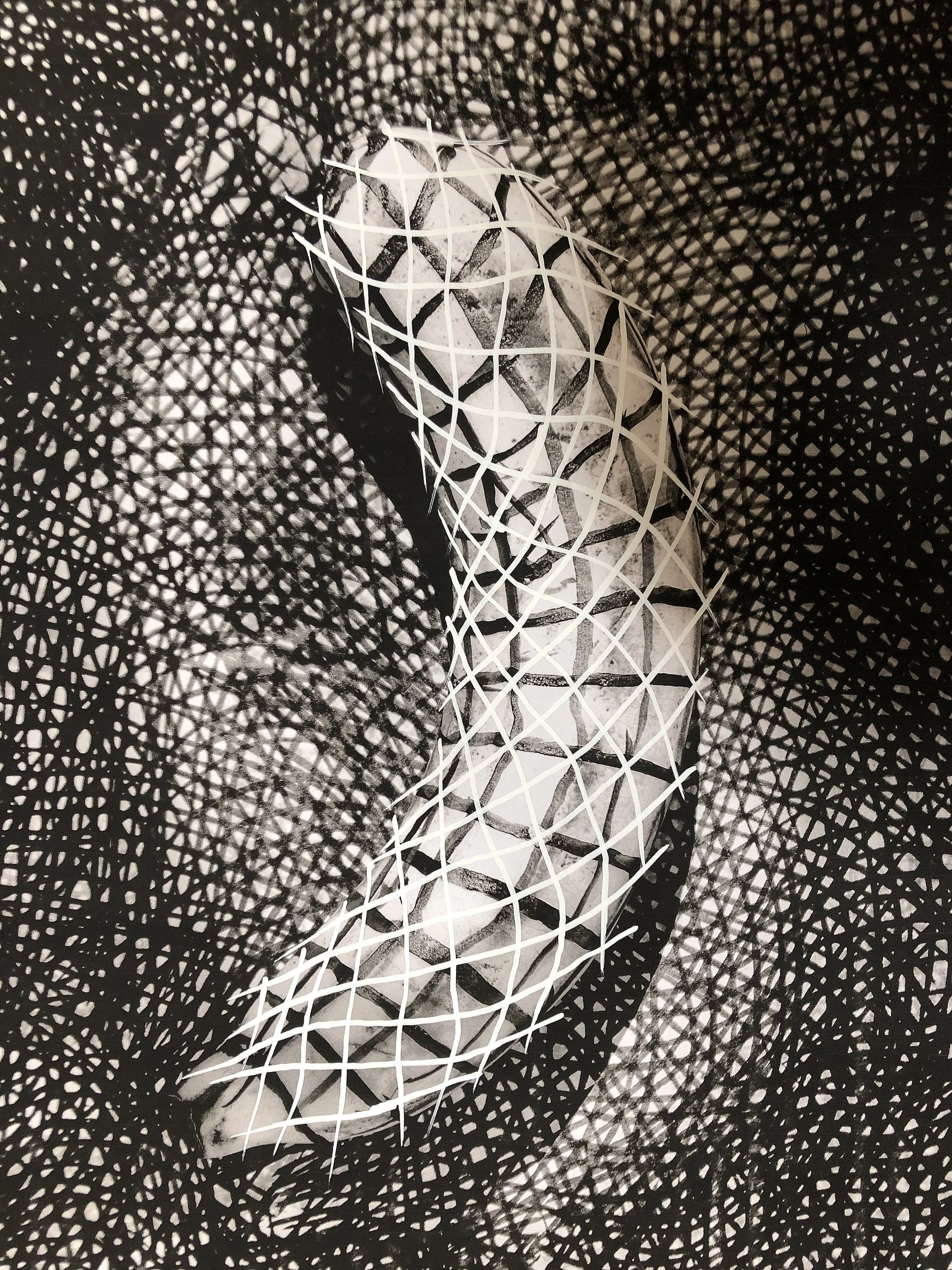  Banana Grid, acrylic pen on photo copy, 11 × 17 in. 