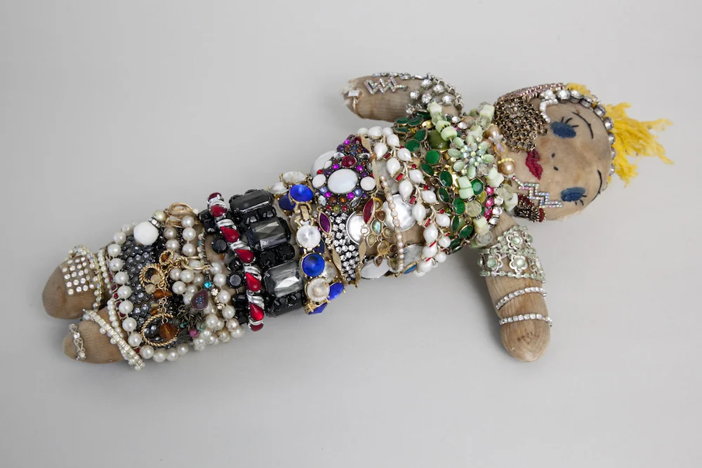 Lost & Found #1, 2015, mixed media sculpture with encaustic, 3 x 16.5 x 9 inches