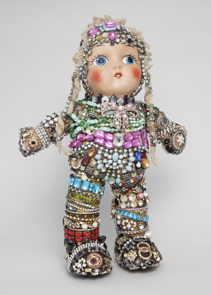 Lost & Found # 3, 2015, mixed media sculpture with encaustic, 18 x 13.25 x 6 inches