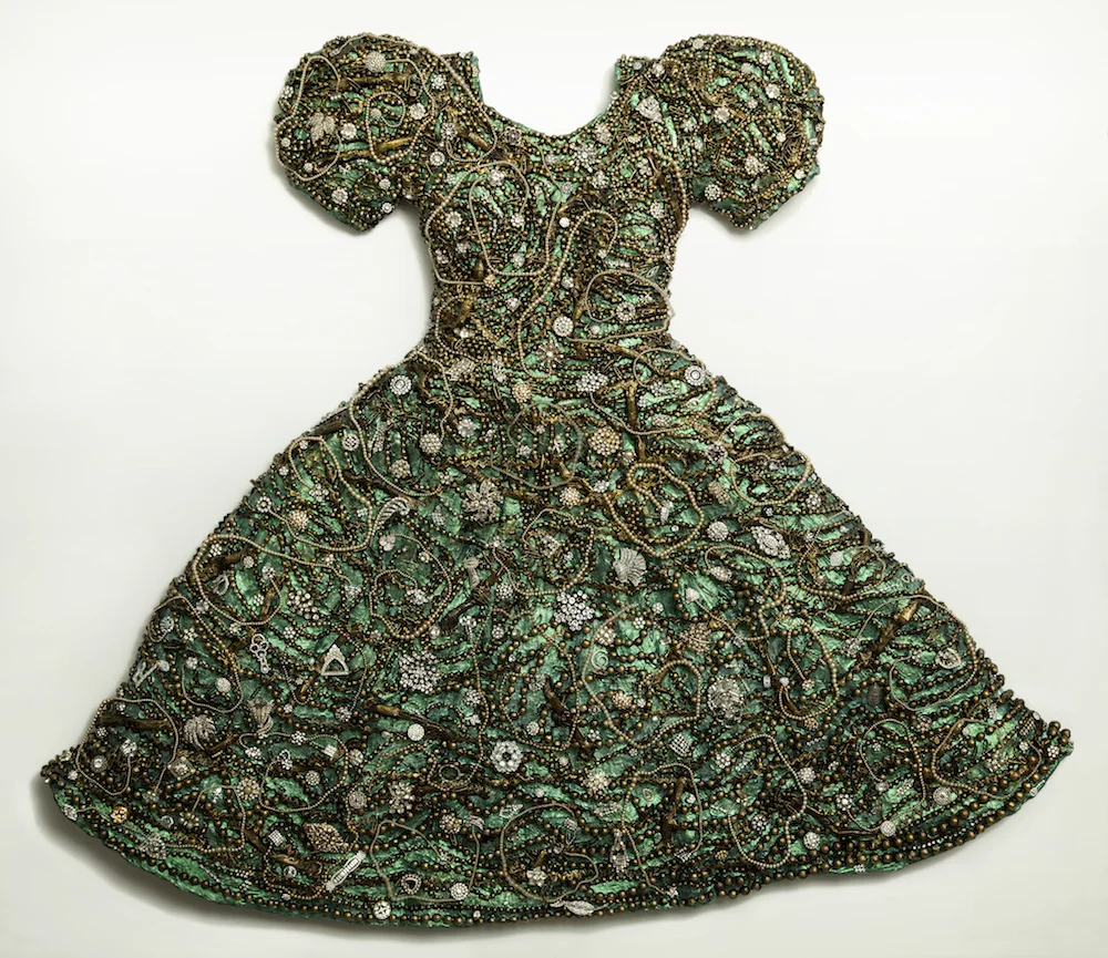 Ultimate Party Dress, 2014, mixed media relief, 47 x 56 x 4.25 inches