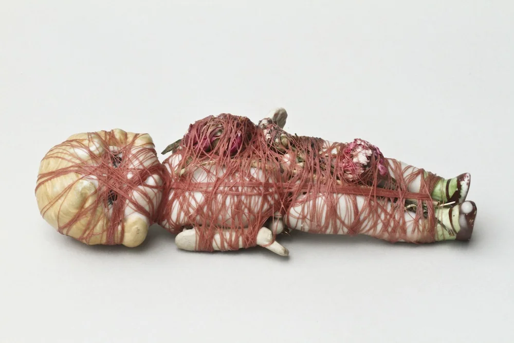 Forever Yours, 2013, mixed media sculpture with encaustic, 1.75 x 6.75 x 2.75 inches