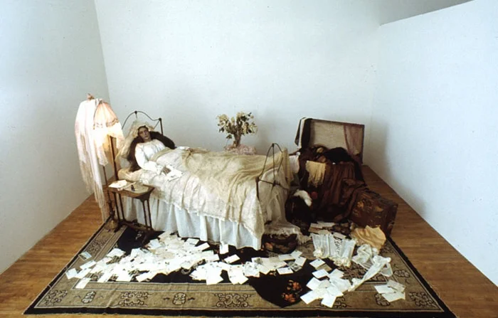 Remnants: An Homage to Lily Bart from Edith Wharton's "House of Mirth", 1974, mixed media installation/tableaux, 5.5 x 12 x 9 feet