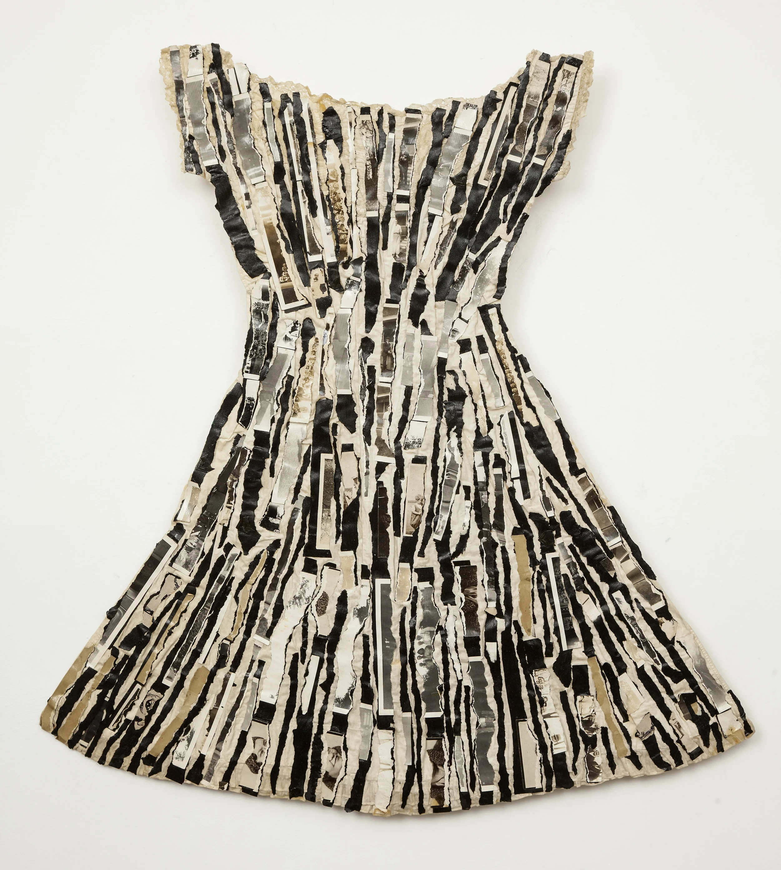 Nightgown with Torn Photo Album, 1987, mixed media, 32.5 x 31.5 x .5 inches