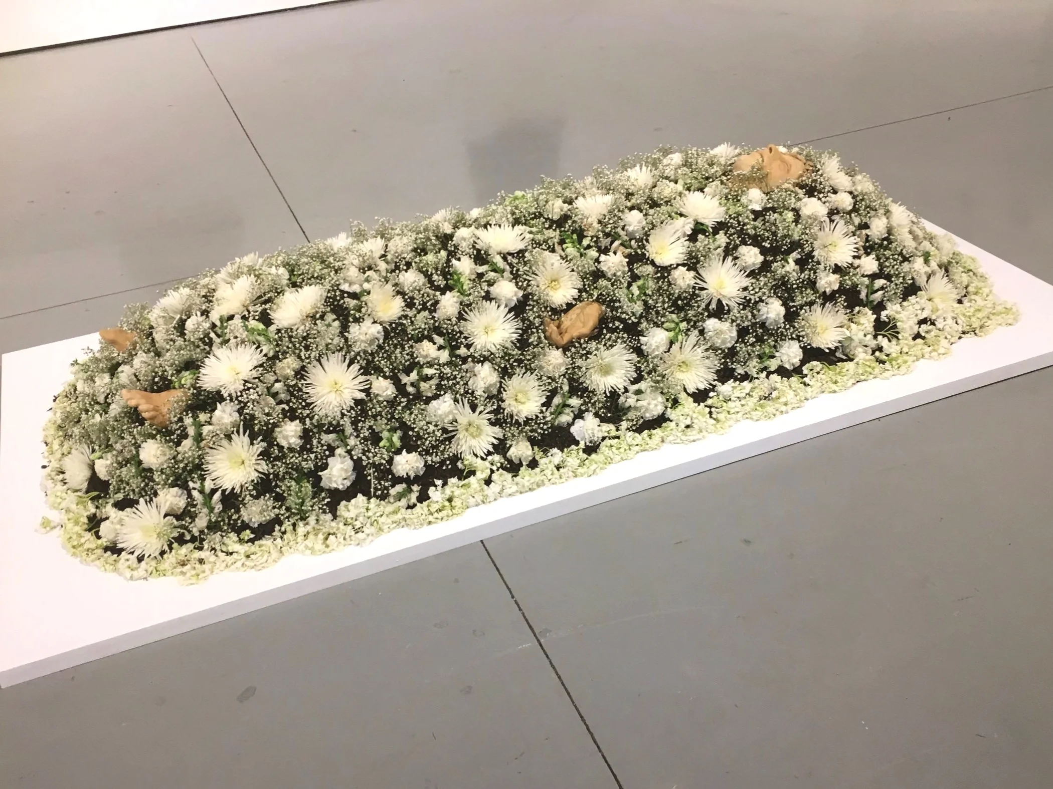 Self Portrait As Ophelia, 2018, mixed media installation, 3 x 12 x 6 feet