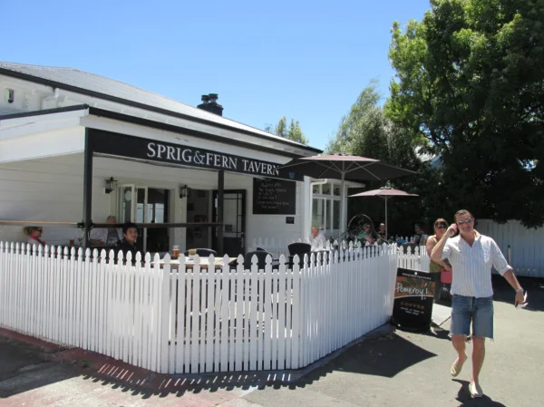 Nicola & David at the Sprig & Fern Tavern on Milton Street, Nelson, New Zealand.