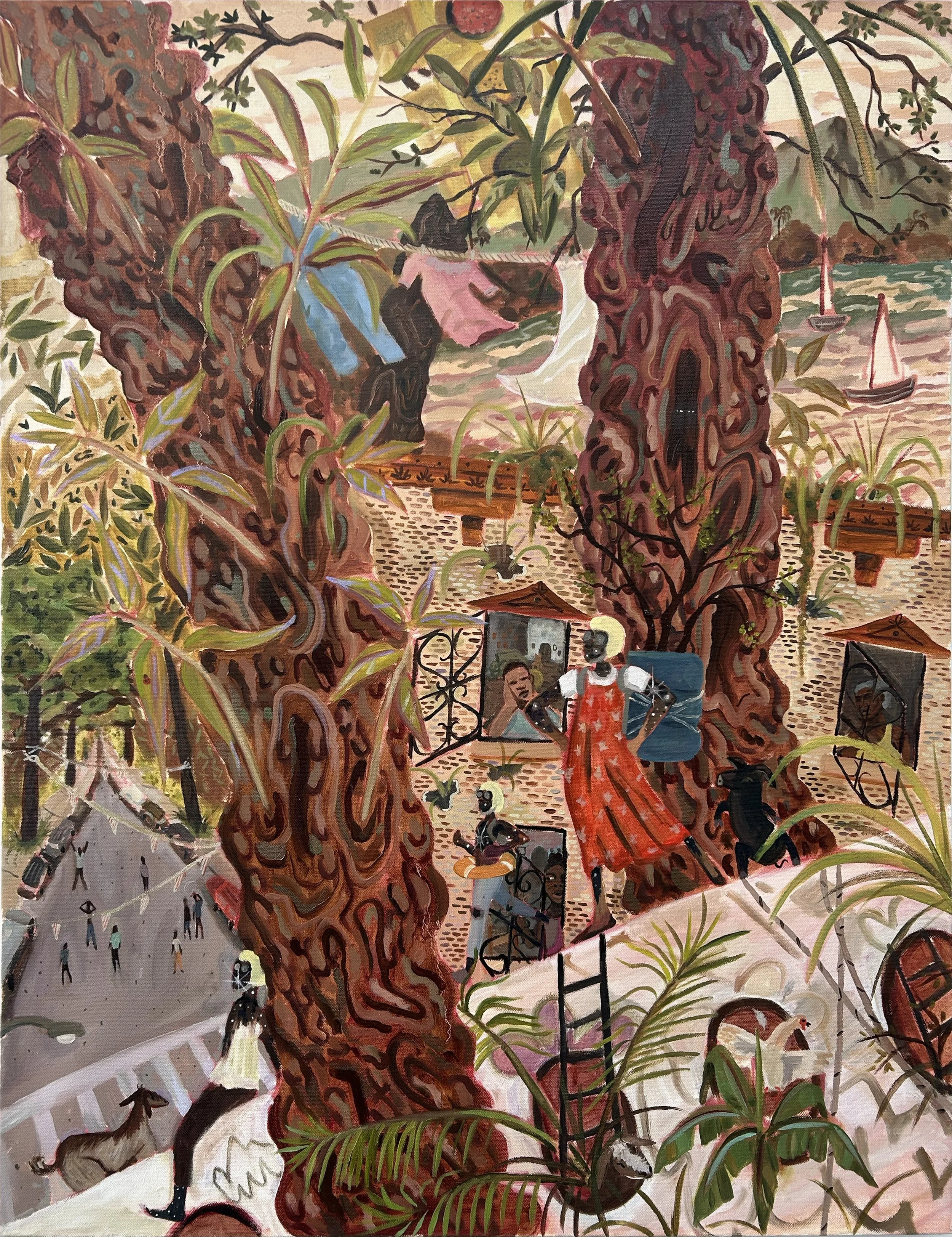    Wanderers and Sowers  , 2025, oil on canvas, 30 × 40 inches 
