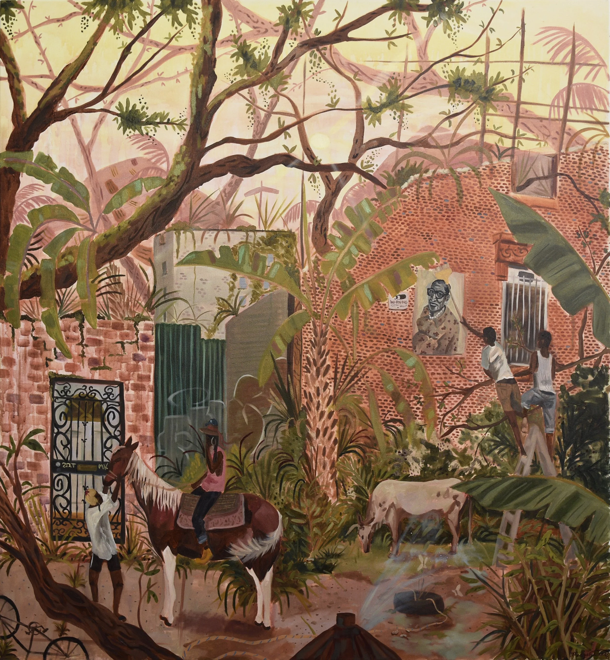    Trees Bear Witness (Ode to Hattie Carthan)  , 2025, oil on canvas, 44 × 46 inches 