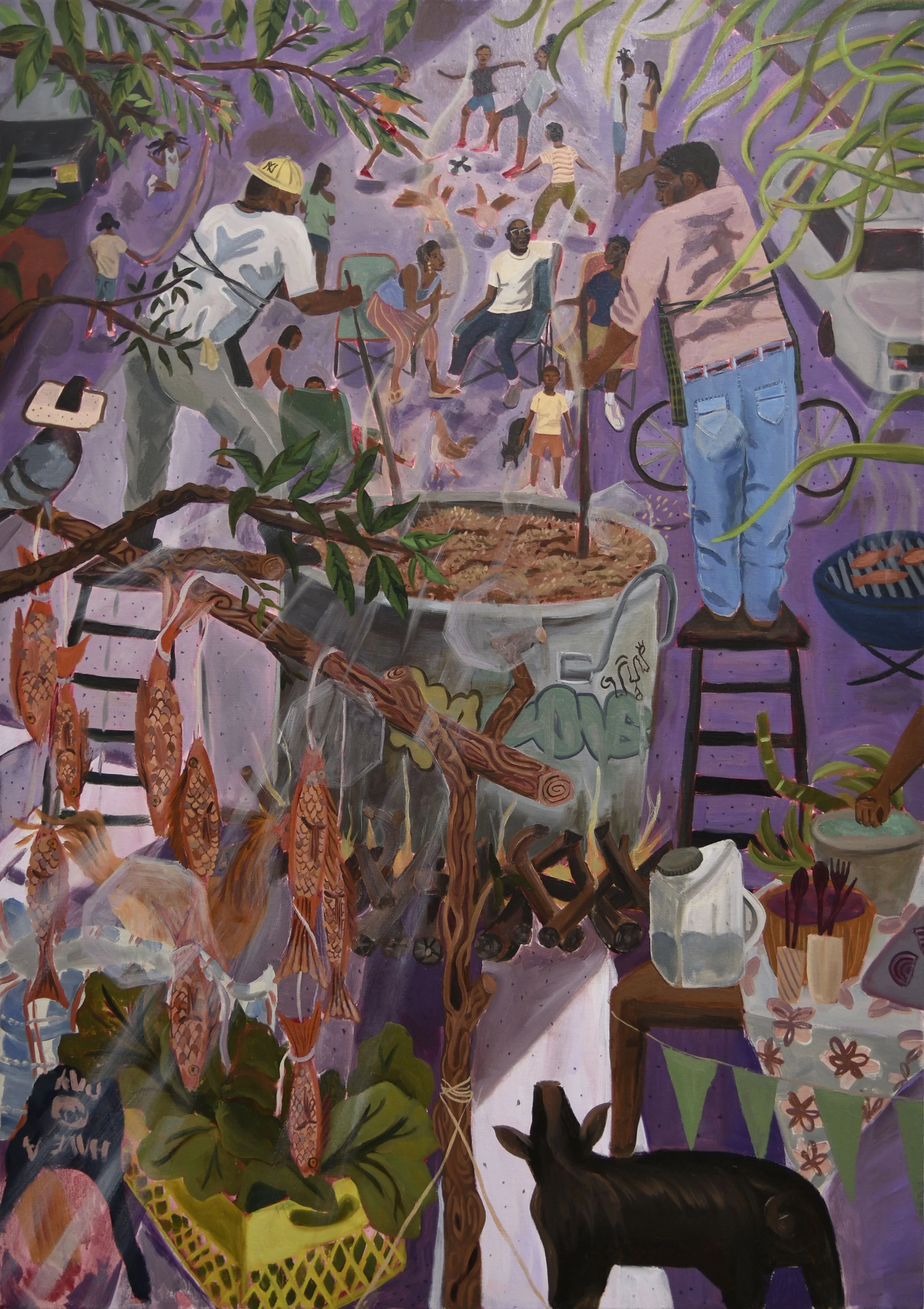    Mad Men, Labor of Love,   2024, oil on canvas, 38 x 55 inches 