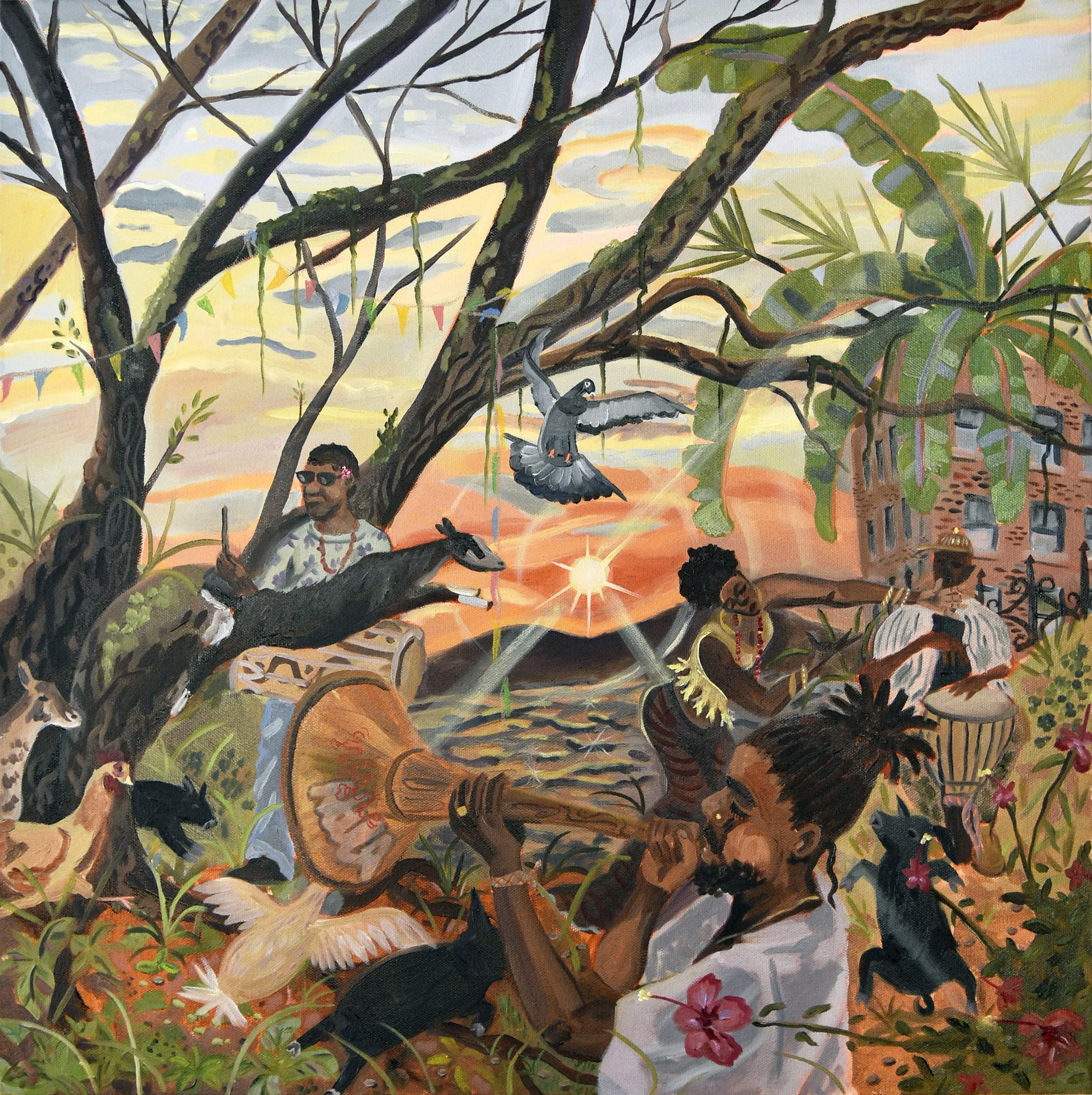    Mystic Rhythm,   2024, oil on canvas, 24 × 24 inches 