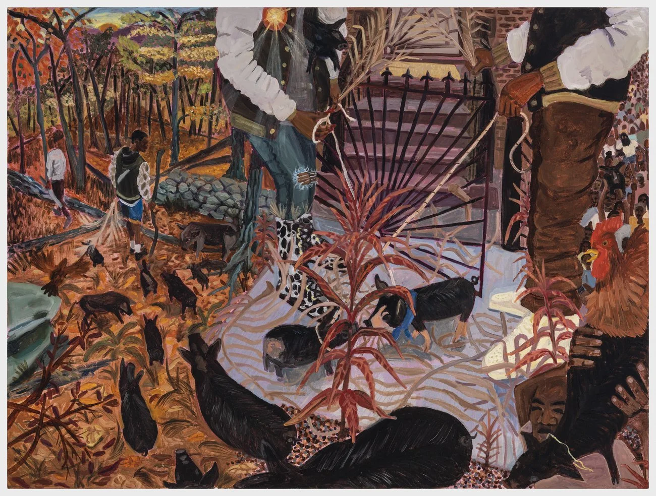    Herd the Piggy Banks (Not Fout Bouke)   2023, oil on canvas, 30 x 40 inches   *in private collection * 