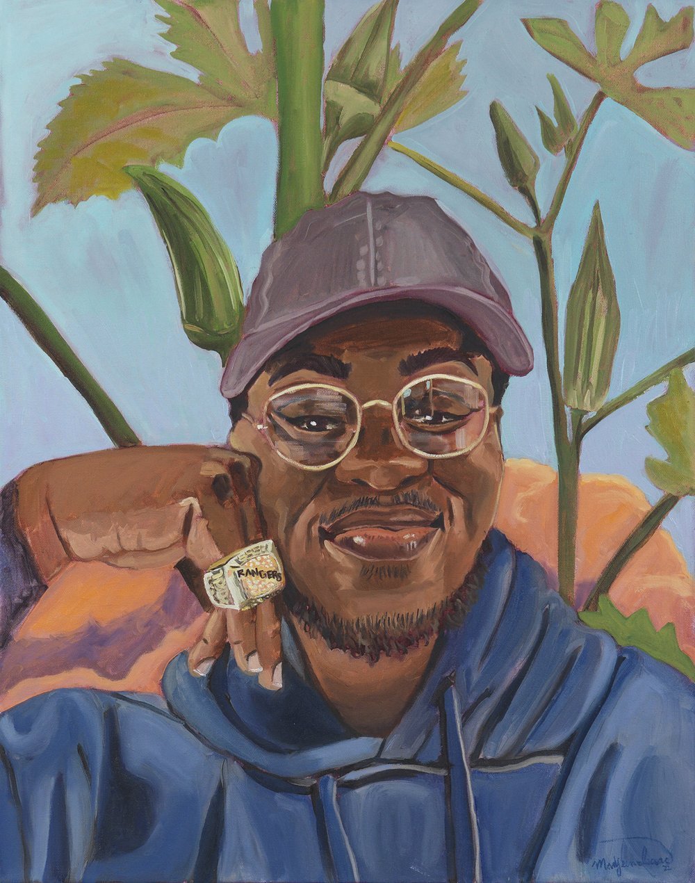    Peep My Okra?!  , 2022, oil on canvas, 22 x 28 inches   *in private collection*  