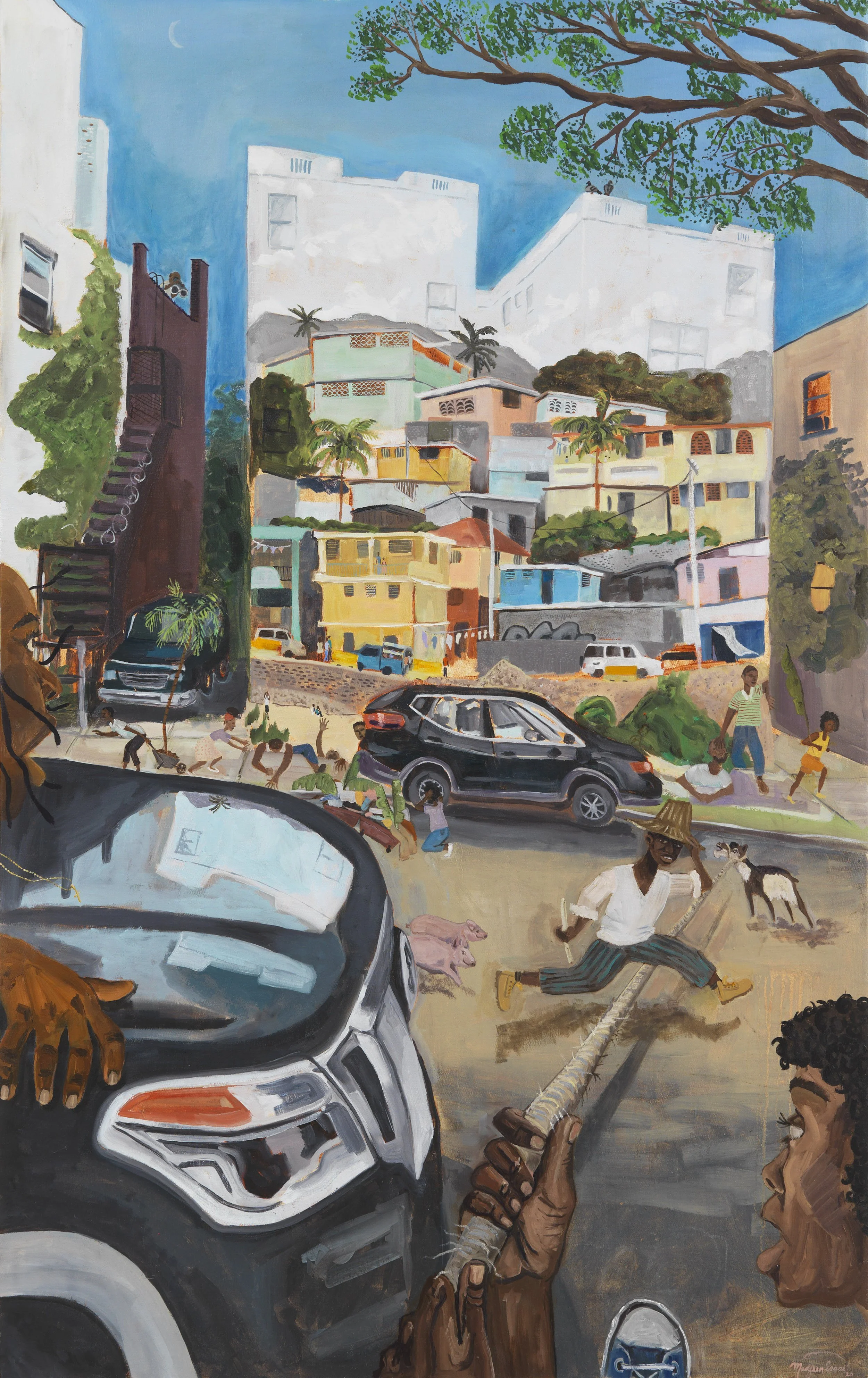    On the Run  , 2020, oil on canvas, 36 x 57 inches 