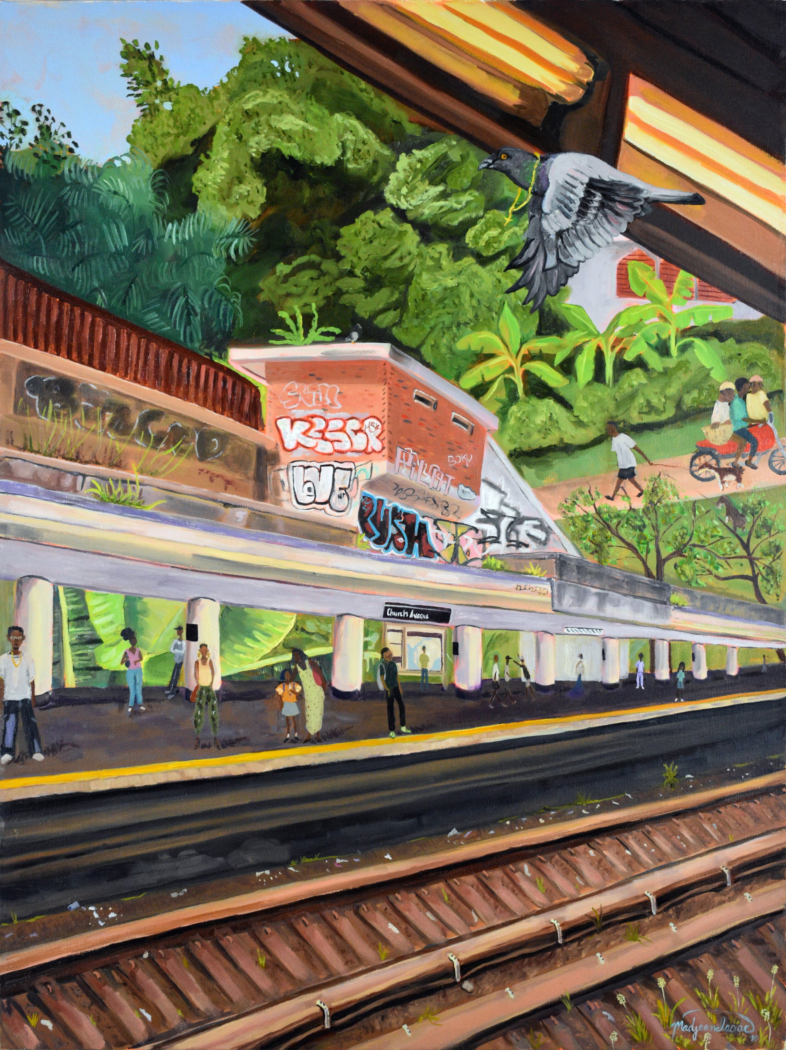    Across the Platform (Church Ave)  , 2020, oil on canvas, 30 x 40 inches   *in private collection*  