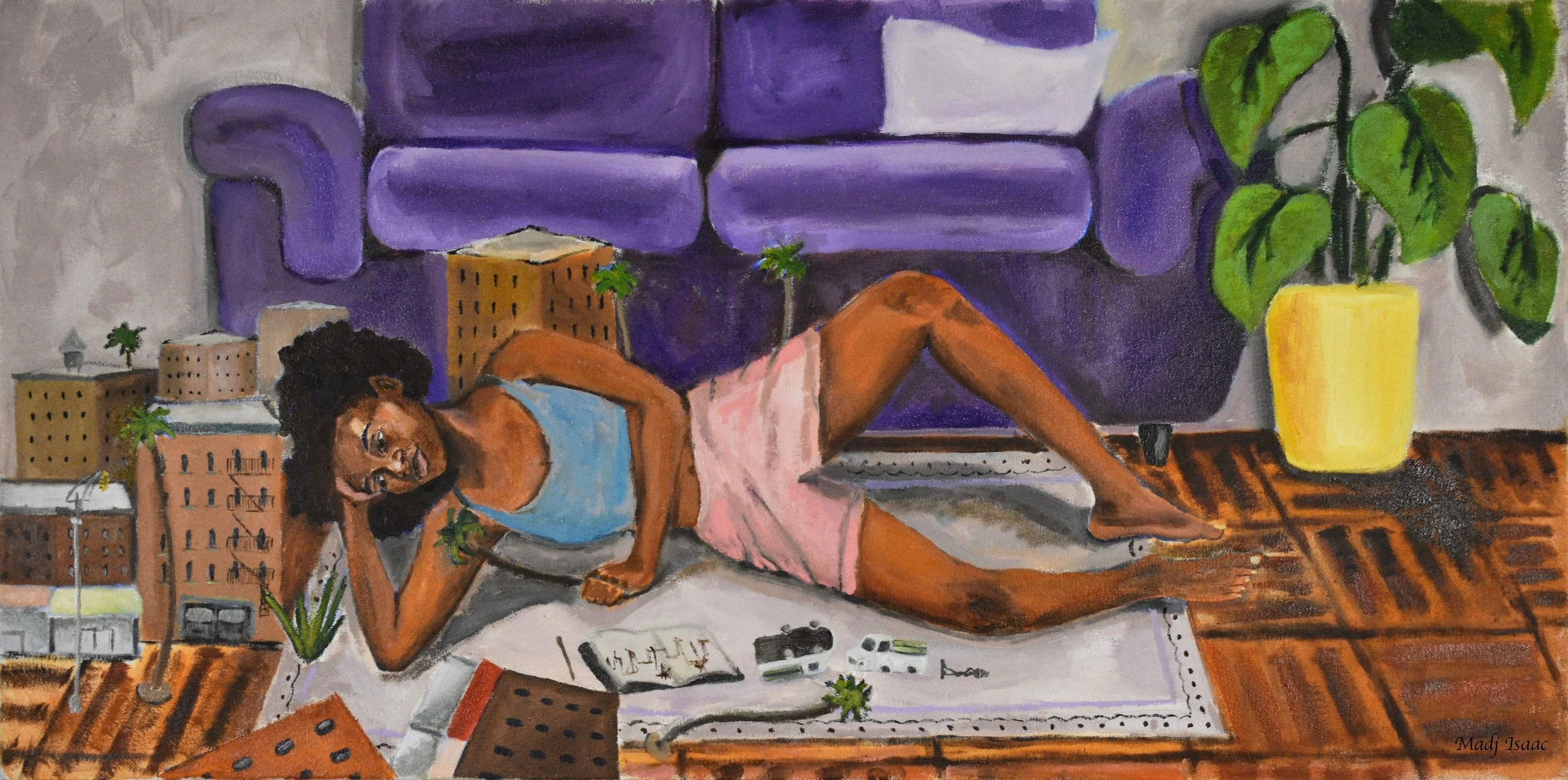   The Creator&nbsp;(Self Portrait),  2018, oil on canvas, 18 x 36 inches  