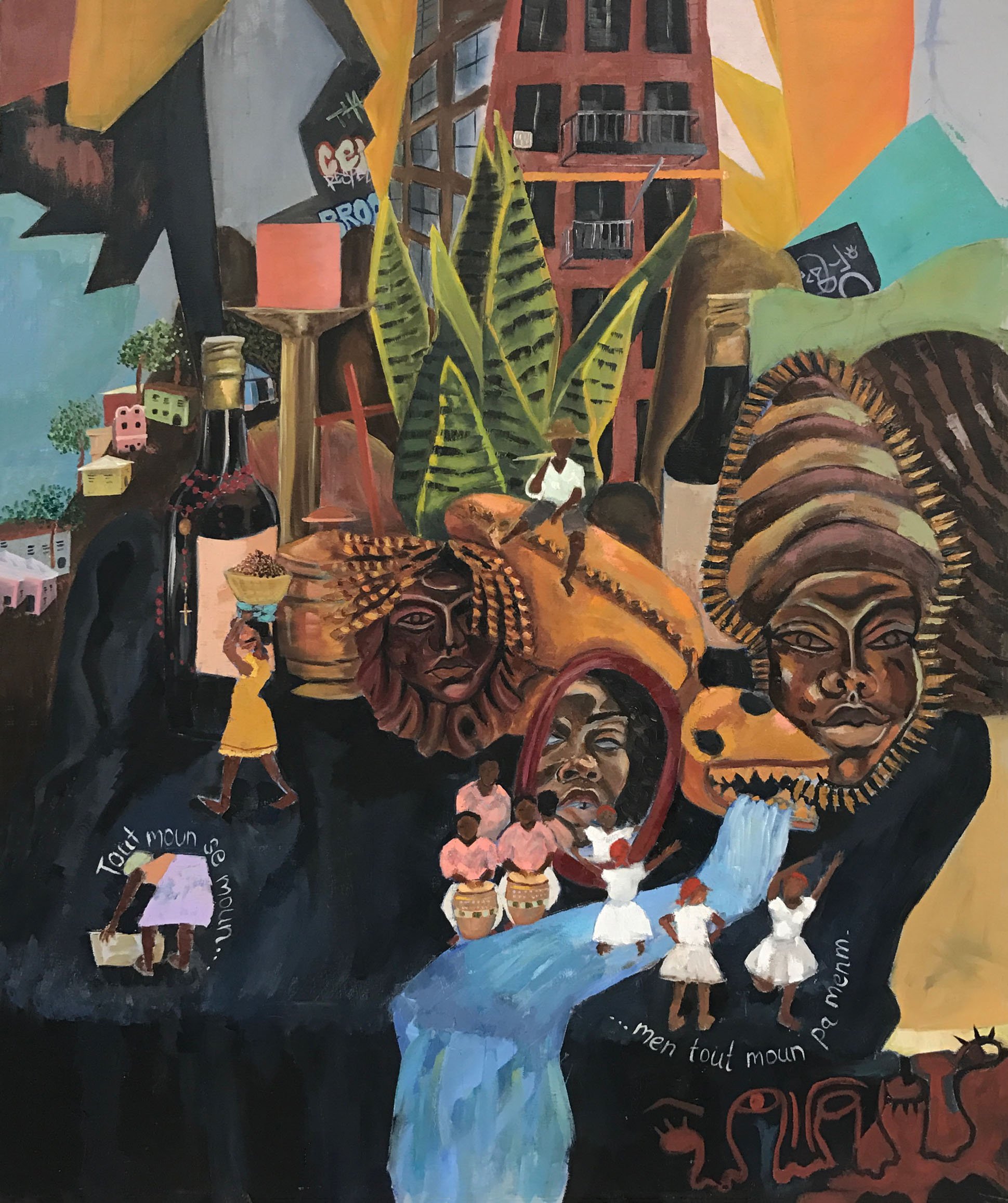    Haitian-American Culture  , 2017, oil on canvas, 40 × 60 inches 