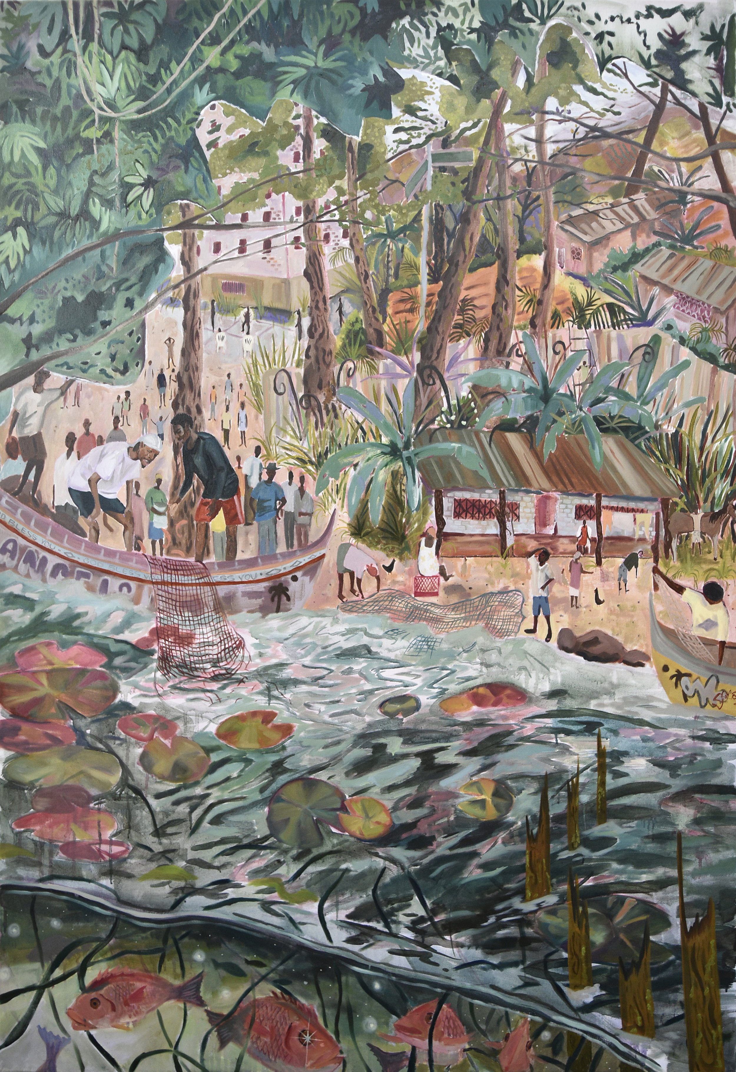    Fisherman’s Grove  , 2025, oil on canvas, 44 × 60 inches 
