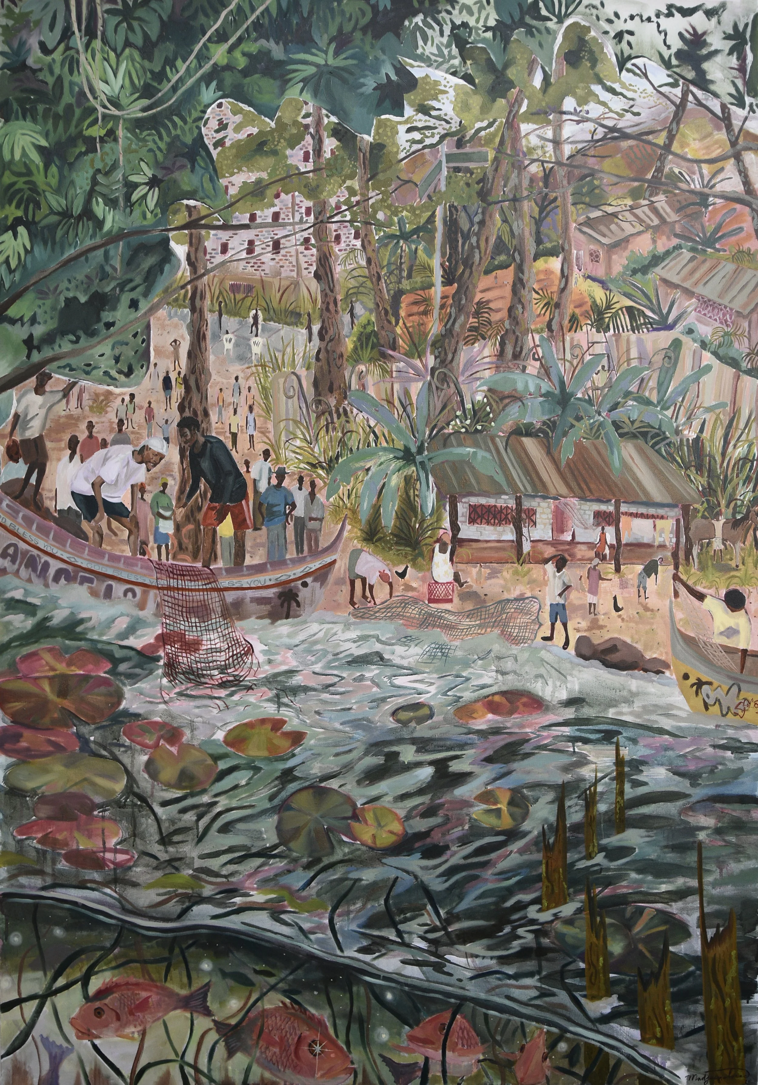    Fisherman’s Grove  , 2025, oil on canvas, 44 × 60 inches 