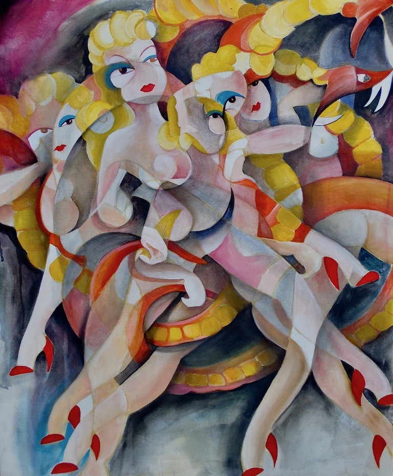    Naked Girls and Dangerous Stuff,  2017      Acrylic on canvas    