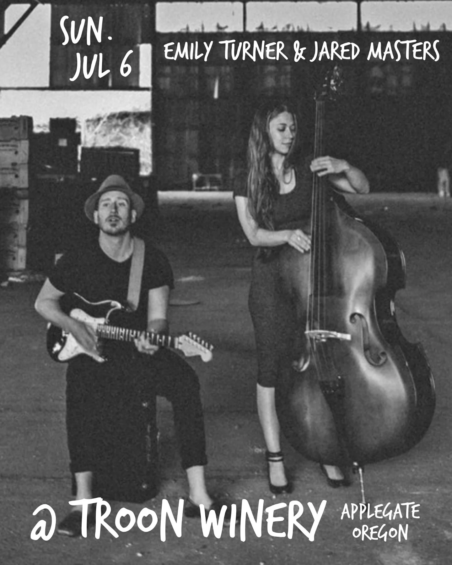 Getting the vibe back together @troonwines SUNDAY JULY 6th!! 1-4 pm 
.
Join @emilyterrestrial and @jaredalexandermasters for a groovin afternoon at Troon winery !! They&rsquo;ll be playing songs from thier previous duet project Verbs &amp; Nouns as w