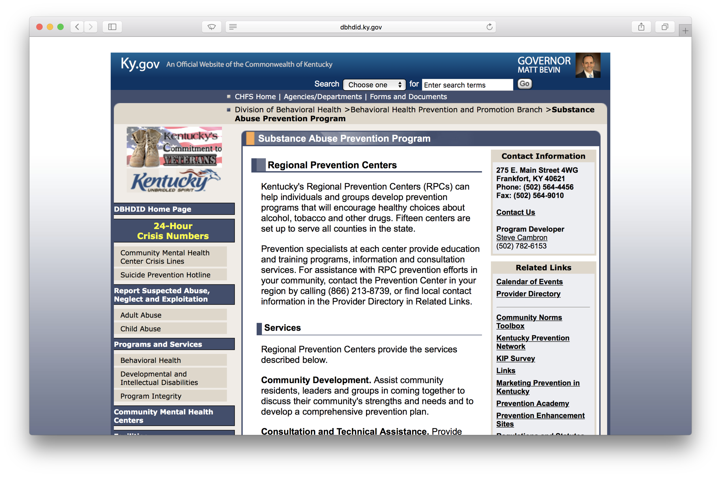 Kentucky Regional Prevention Centers