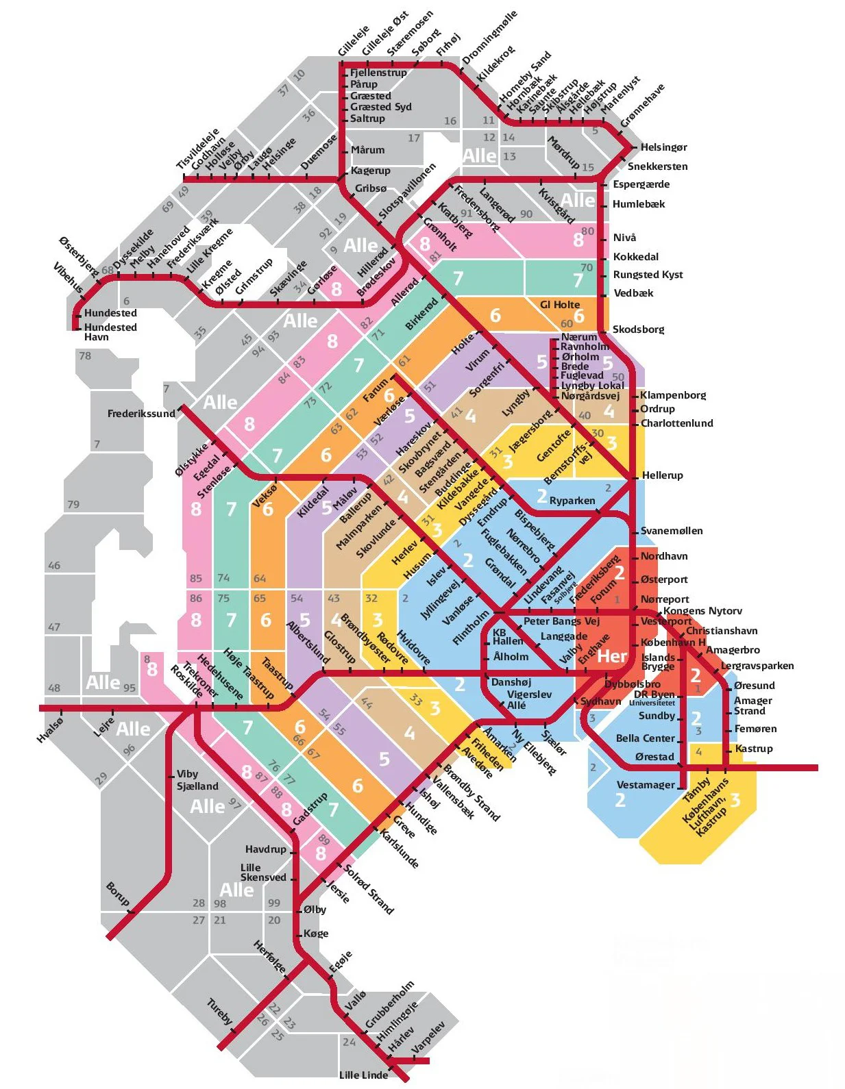 Greater Copenhagen’s zone-based fare map covers all forms of transit and the entire metropolitan region, providing predictability and fairness for transit users going to and from any part of the region, regardless of what transit agency operates service. Exploring the costs and benefits of such a system in the Bay Area will be part of the Business Case Study being considered by the Clipper Executive Board on September 16th.