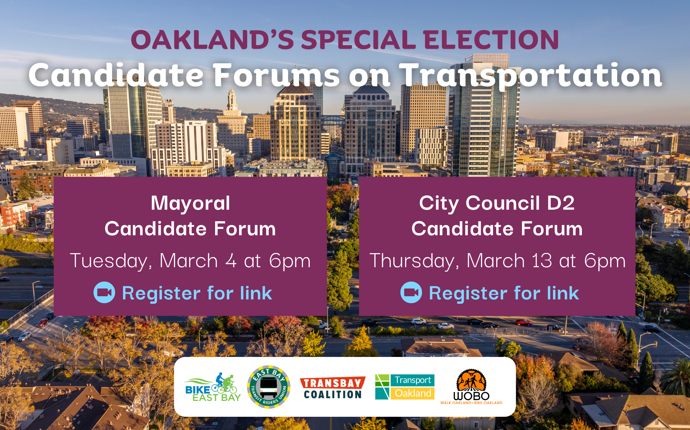 Oakland City Council D2 Candidate Forum on Transportation