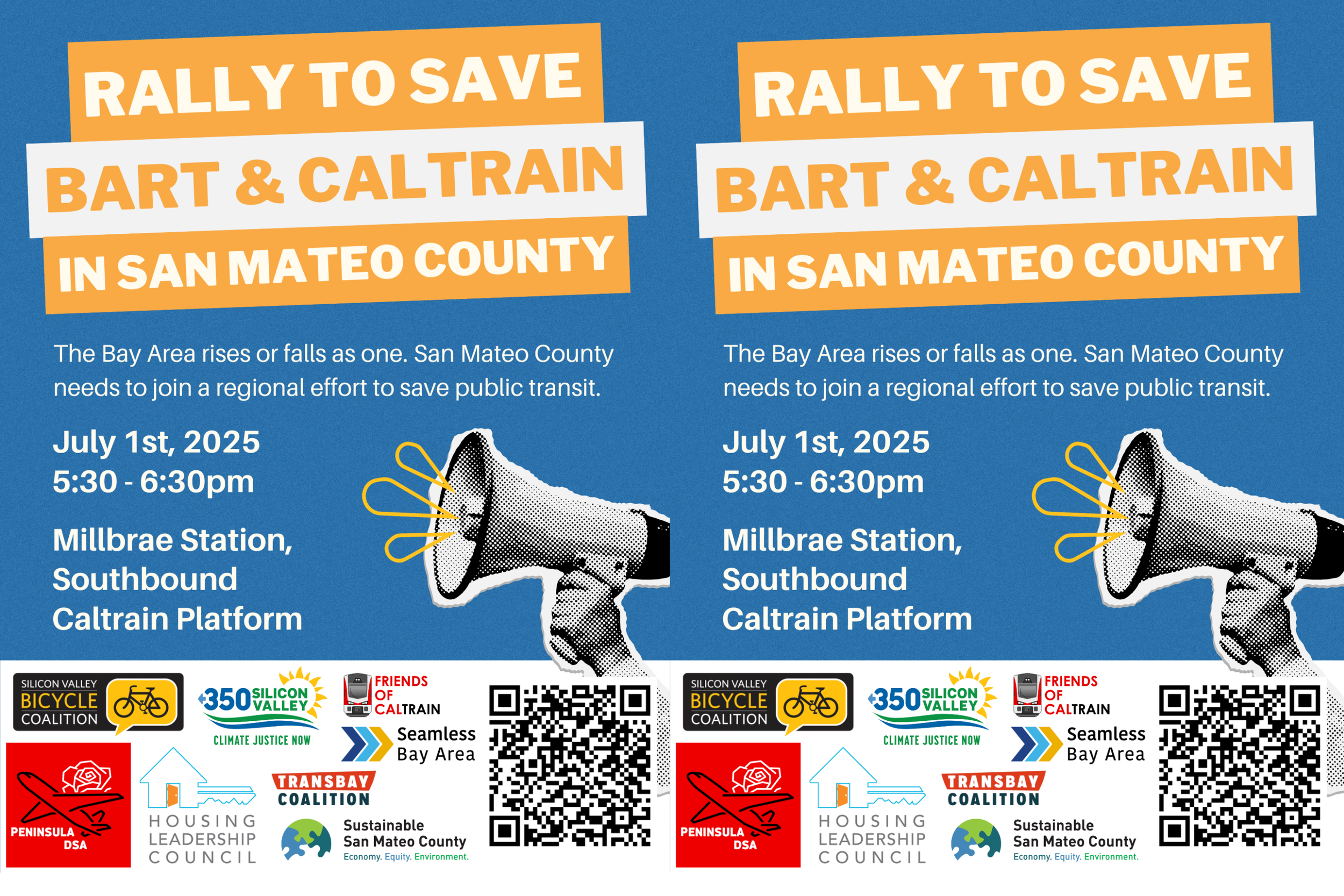Rally to Save BART and Caltrain for San Mateo County