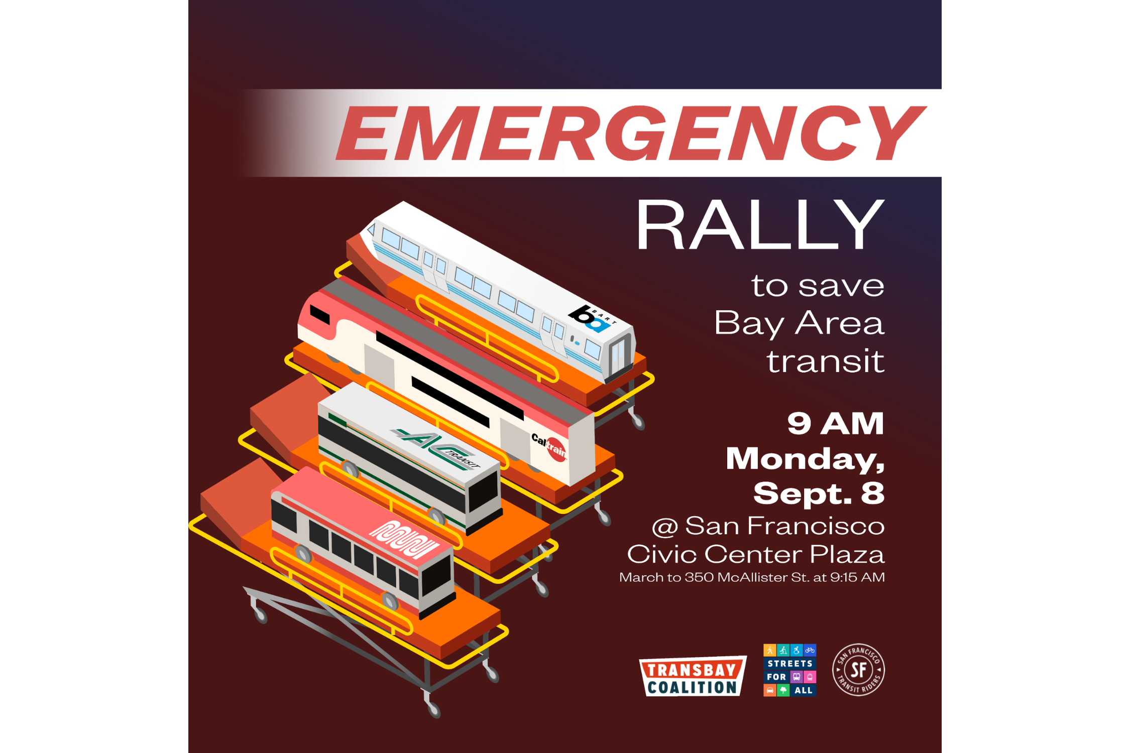 Emergency Rally to Save Bay Area Transit