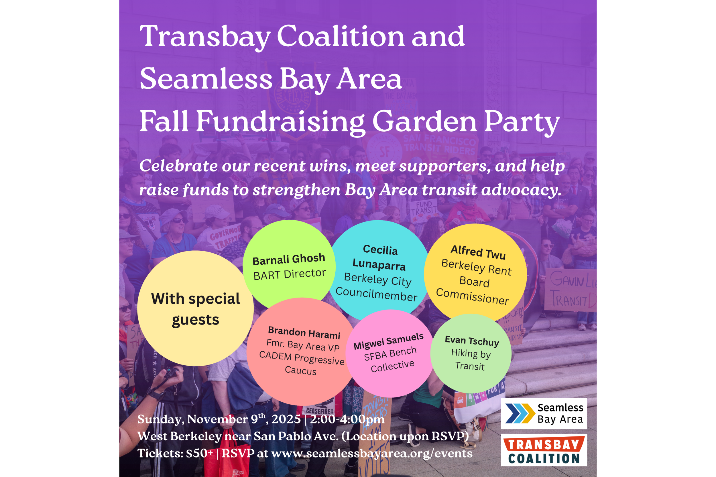 Transbay Coalition and Seamless Bay Area Fall Fundraising Garden Party