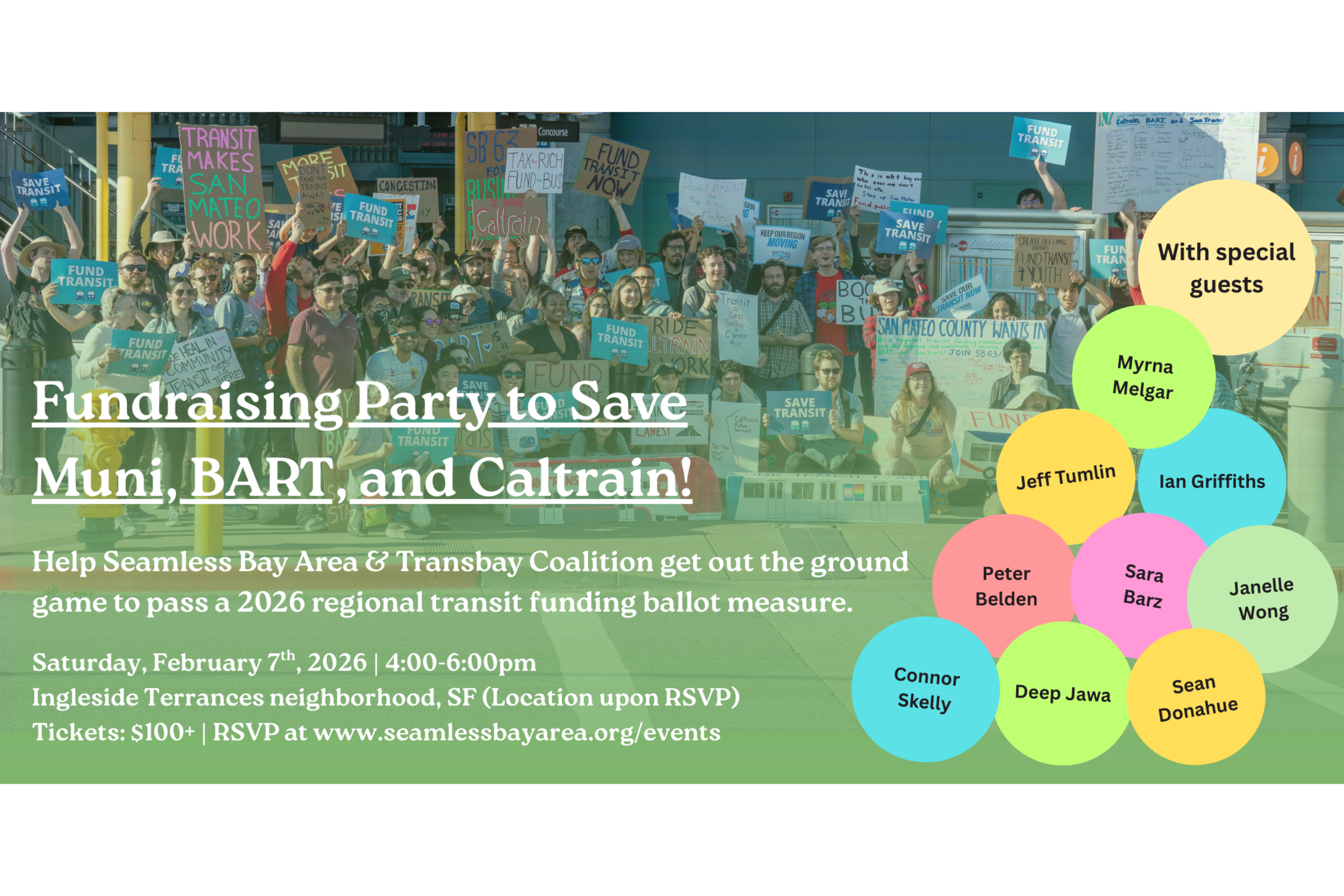 Fundraising Party to Save Muni, BART, and Caltrain