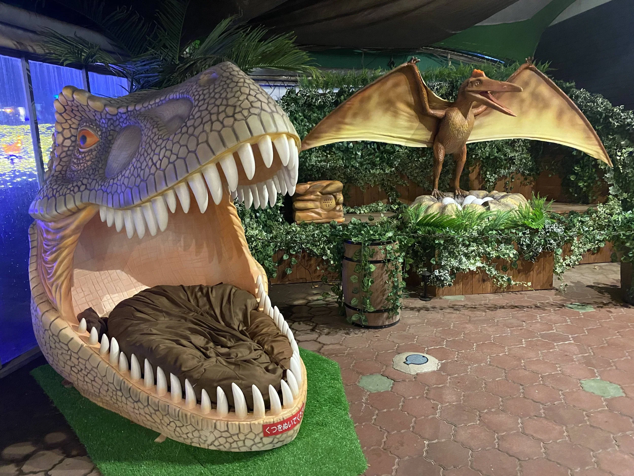 A dinosaur-themed park