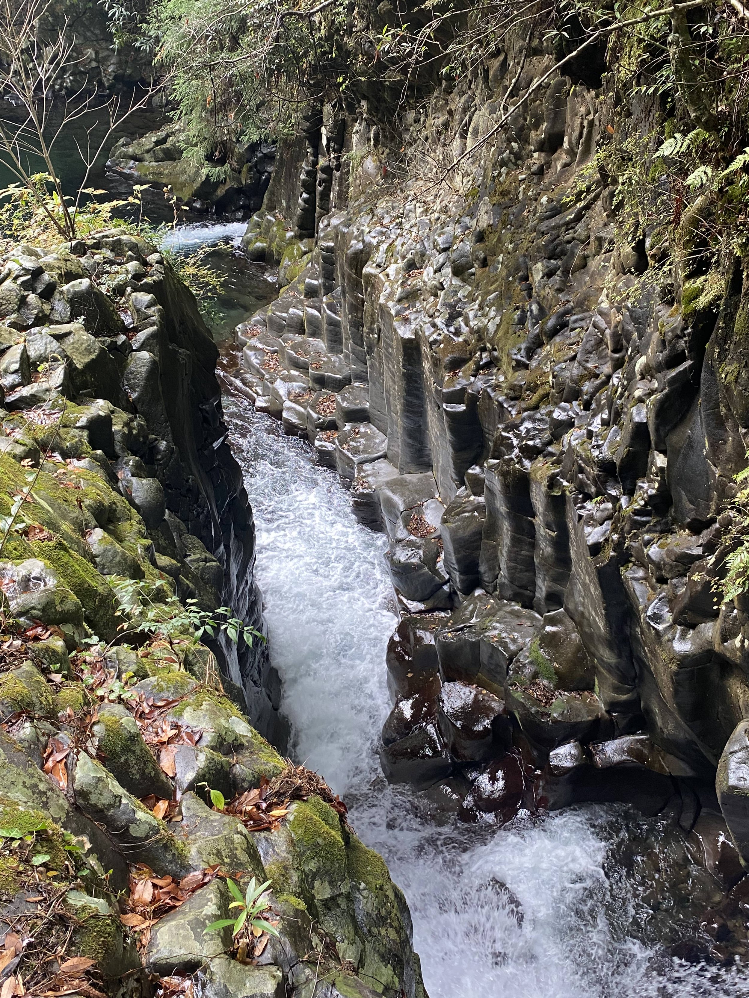 Waterfalls and volcanic rocks