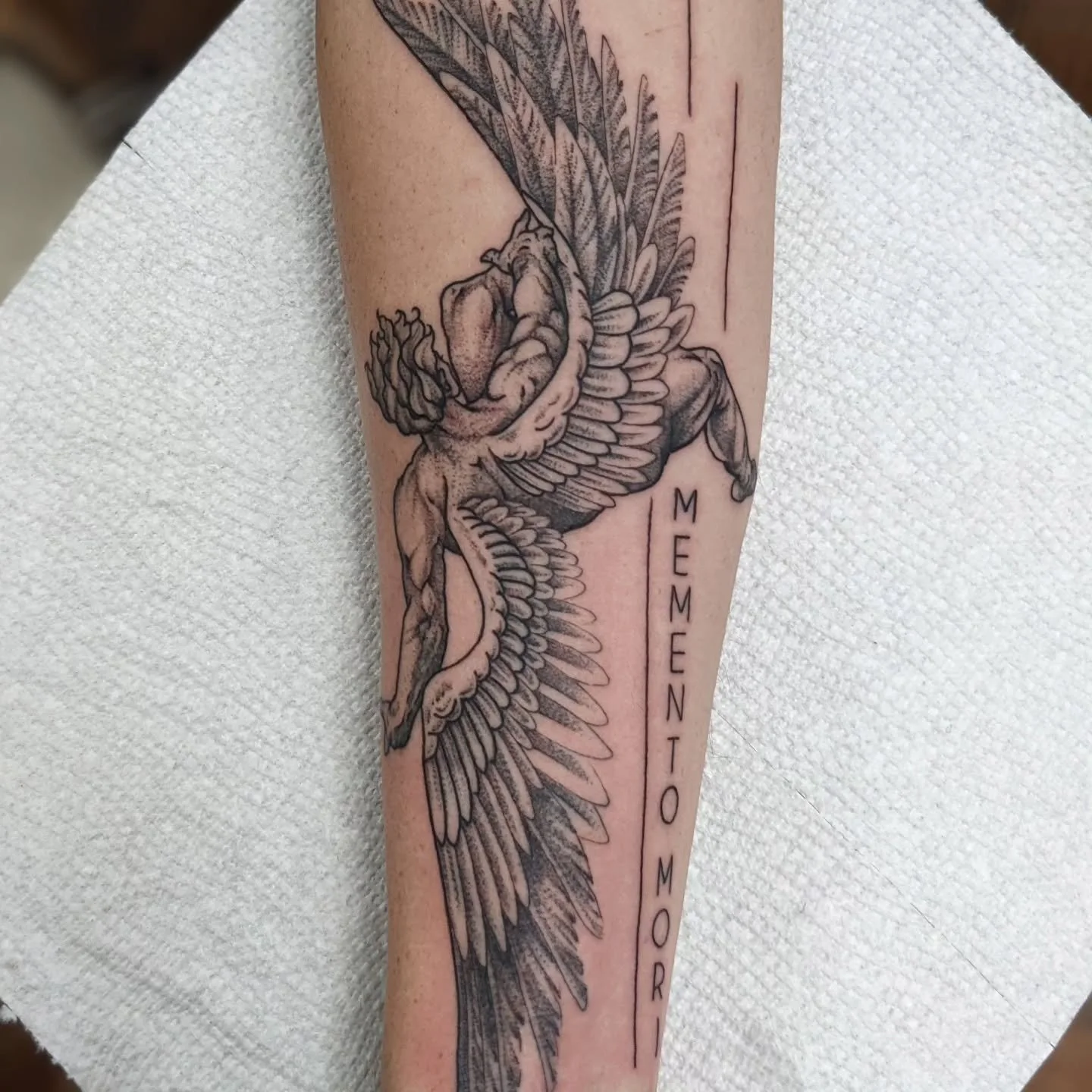 Highlights from Jan '25, thanks for looking everyone, and thanks to Mr. M for always being so cool! Lots of big projects this year, more cool stuff coming up! 

.
.
.
.
.

#tattoos #glenwoodsprings #stippling #phaeton #icarus #lucifer #skeleton #jest