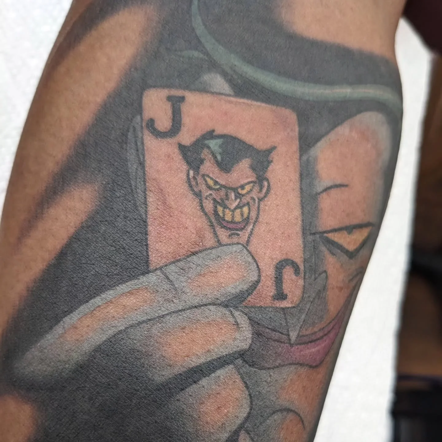 Have to split July '25 into two posts because there was so much good stuff again! This time around it's the bold and the graphic! Thanks everyone! 

.
.
.

#jokercard

#joker #classicjoker #comictattoo 

#popart #colortattoo 

#americantraditionaltat