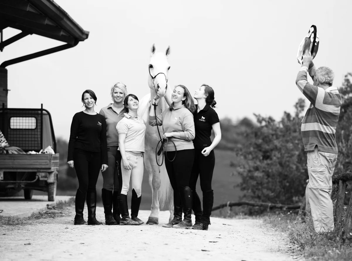 What it actually looked like behind the scenes...Two ears forward and five grooms eyes to me. Mostly! Oh and a reflector. Such a difference!