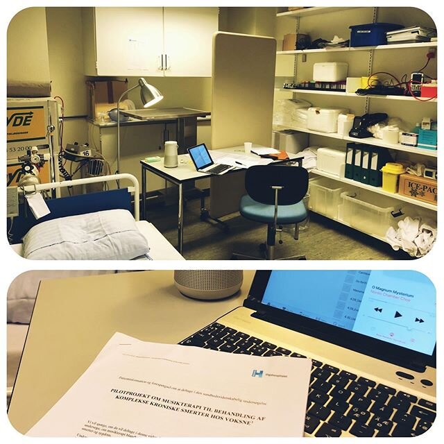 Today stepping in for colleague at Rigshospitalet in CPH studying music therapy in  chronic pain management in adults. #musictherapylife #omagnummysterium #mortenlauridsen