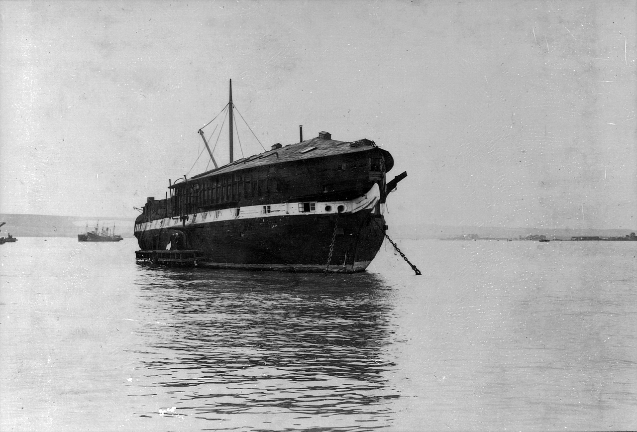 Actaeon (VERNON IV), the former 50 gun HMS Vernon in Portchester Creek.