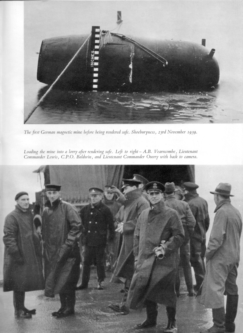 German GA magnetic mine disarmed by Ouvry's team at Shoeburyness on 23 November 1939