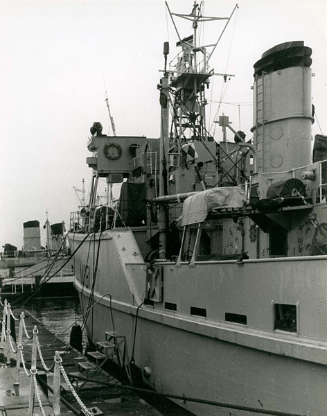 Vernon Squadron ships alongside HMS Vernon during the 1960s