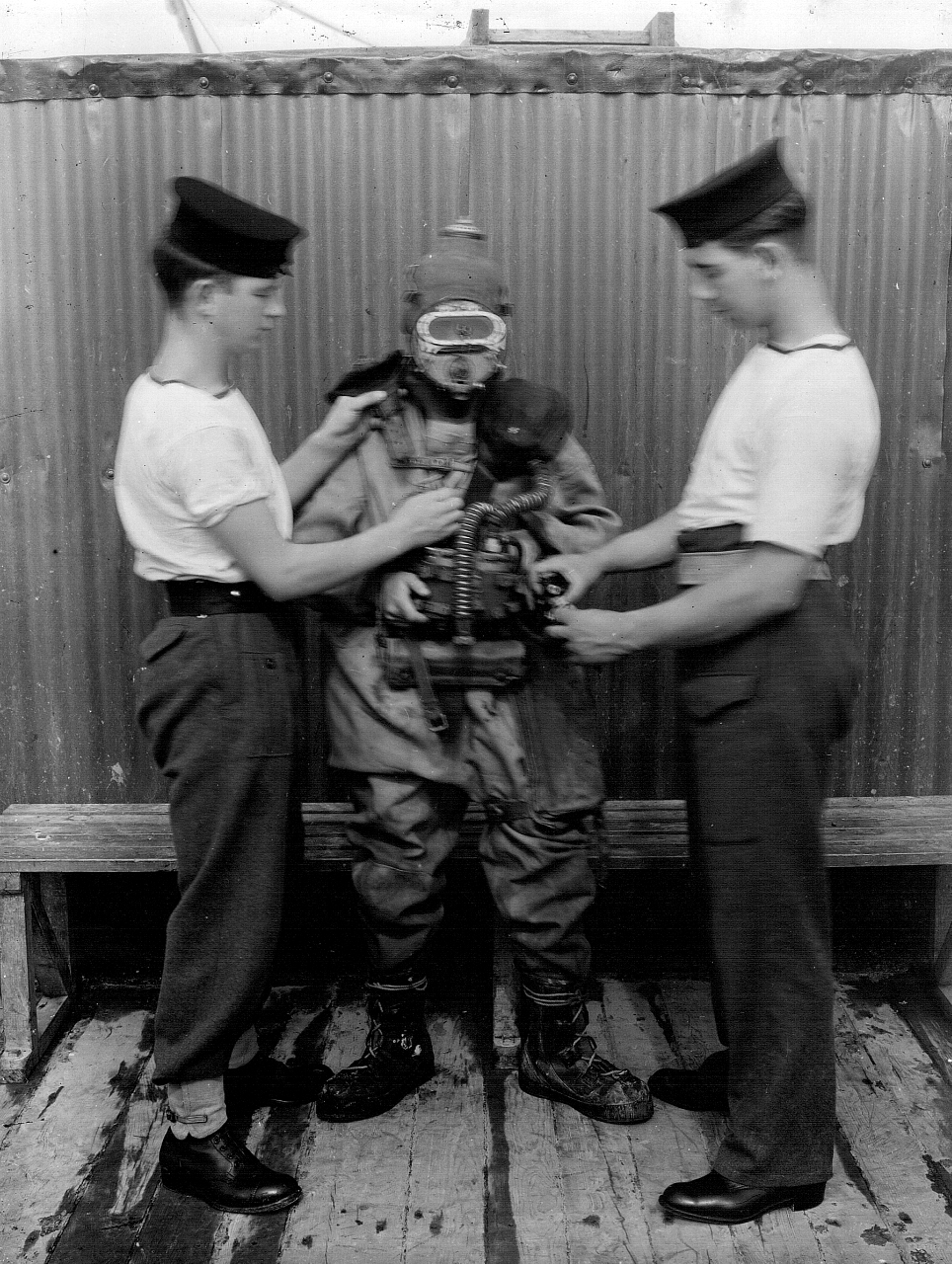 P Party diver being dressed.jpg