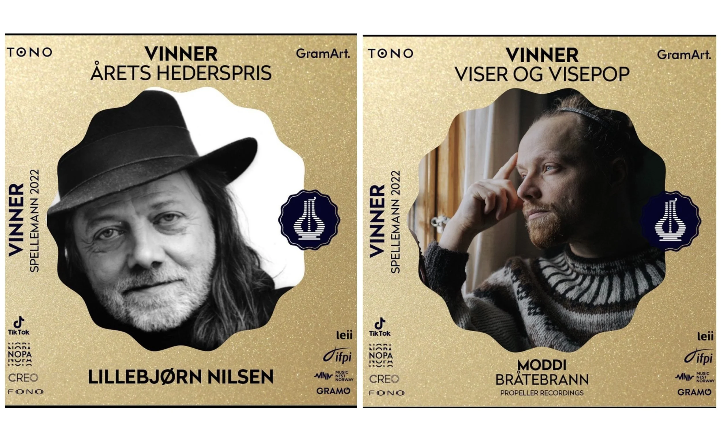Spellemannprisen 2022: Priser til Lillebjørn Nilsen og Moddi