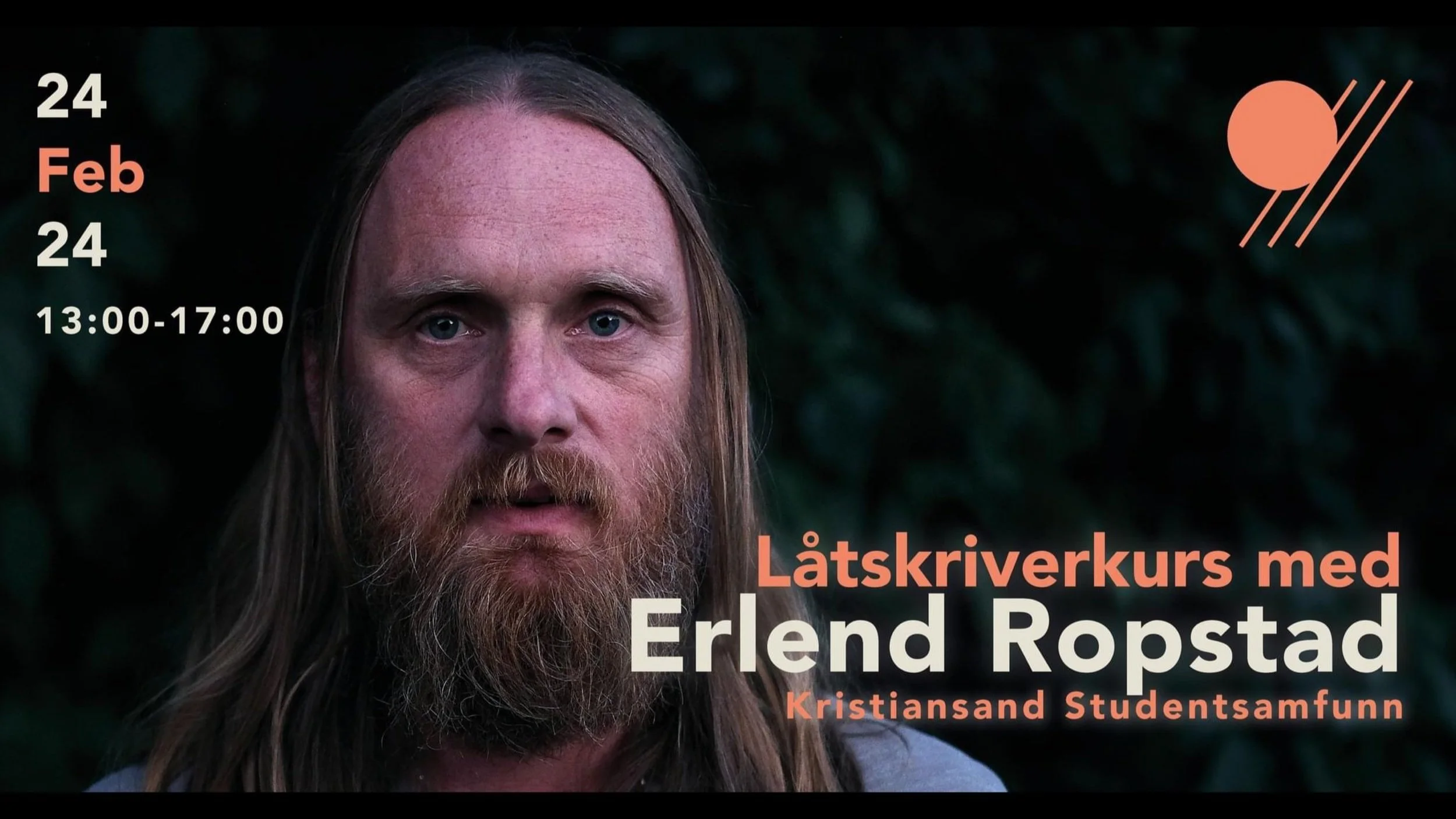 Låtskriverkurs med Erlend Ropstad i Kristiansand, 24. februar