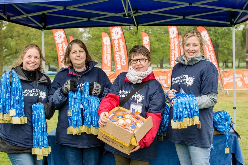 Delivering goodies at the Muddy Dog Challenge