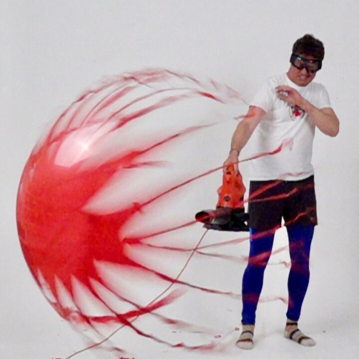 The Rude Science show explores lots of revolting, stinking biochemistry, snotology and fartology. But there's also a fair amount of physics. This shot of a balloon bursting helps to explain elastic potential energy and sound shockwaves. Tour dates at