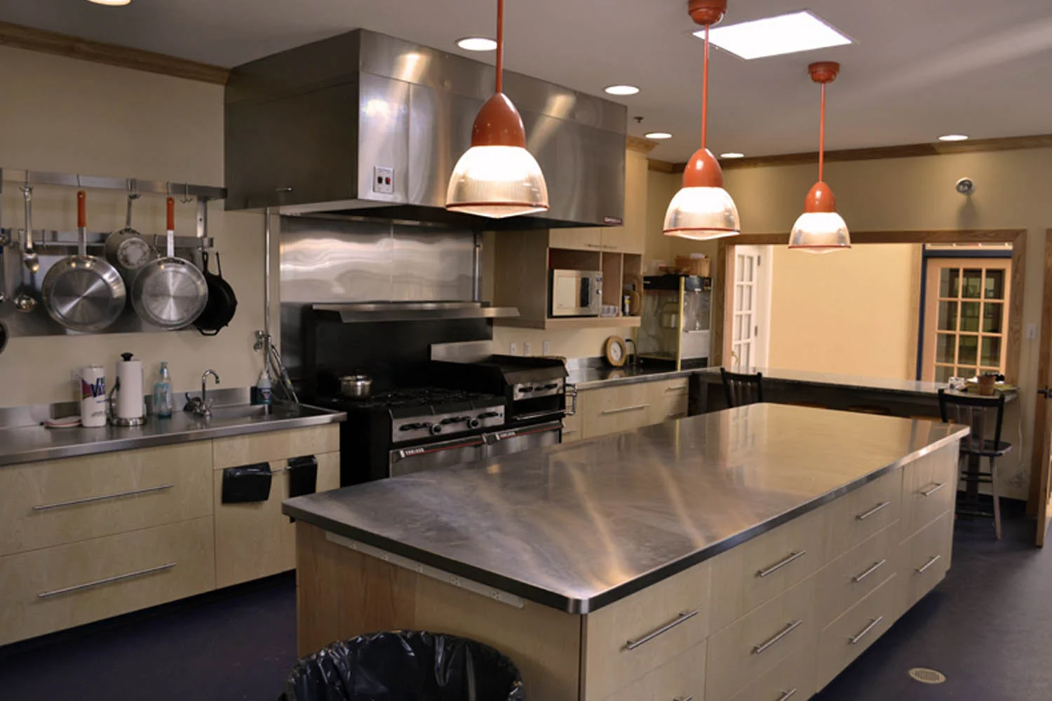 The large kitchen space works well for everything from pot-lucks to catered events.