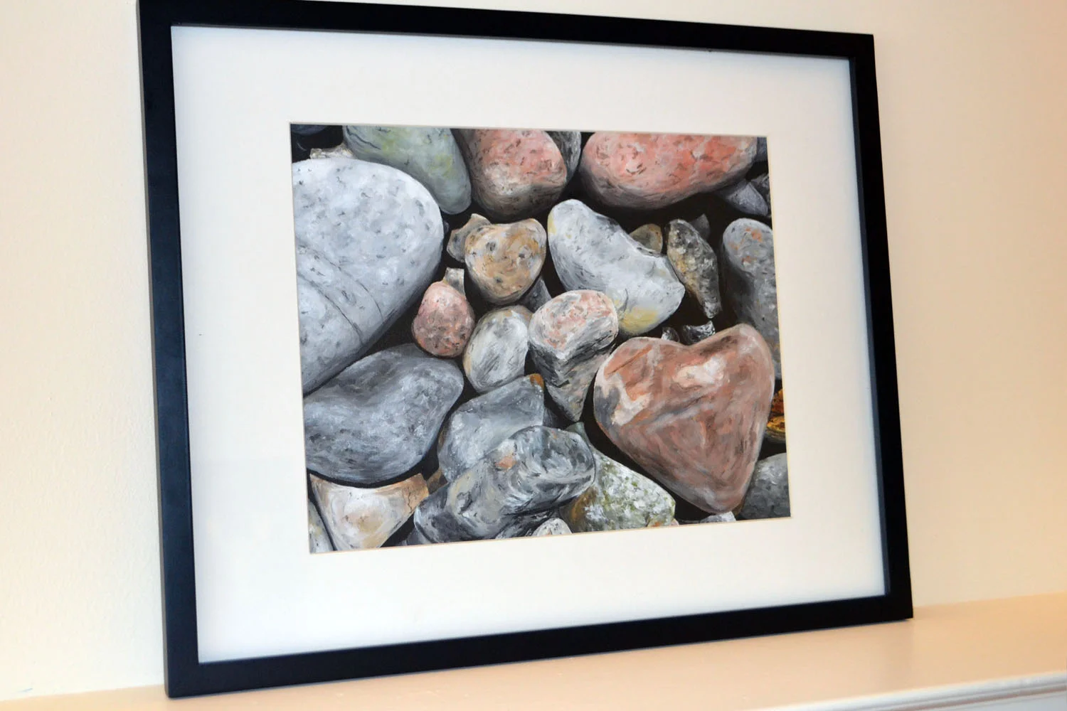 Beach Stones Framed Acrylic