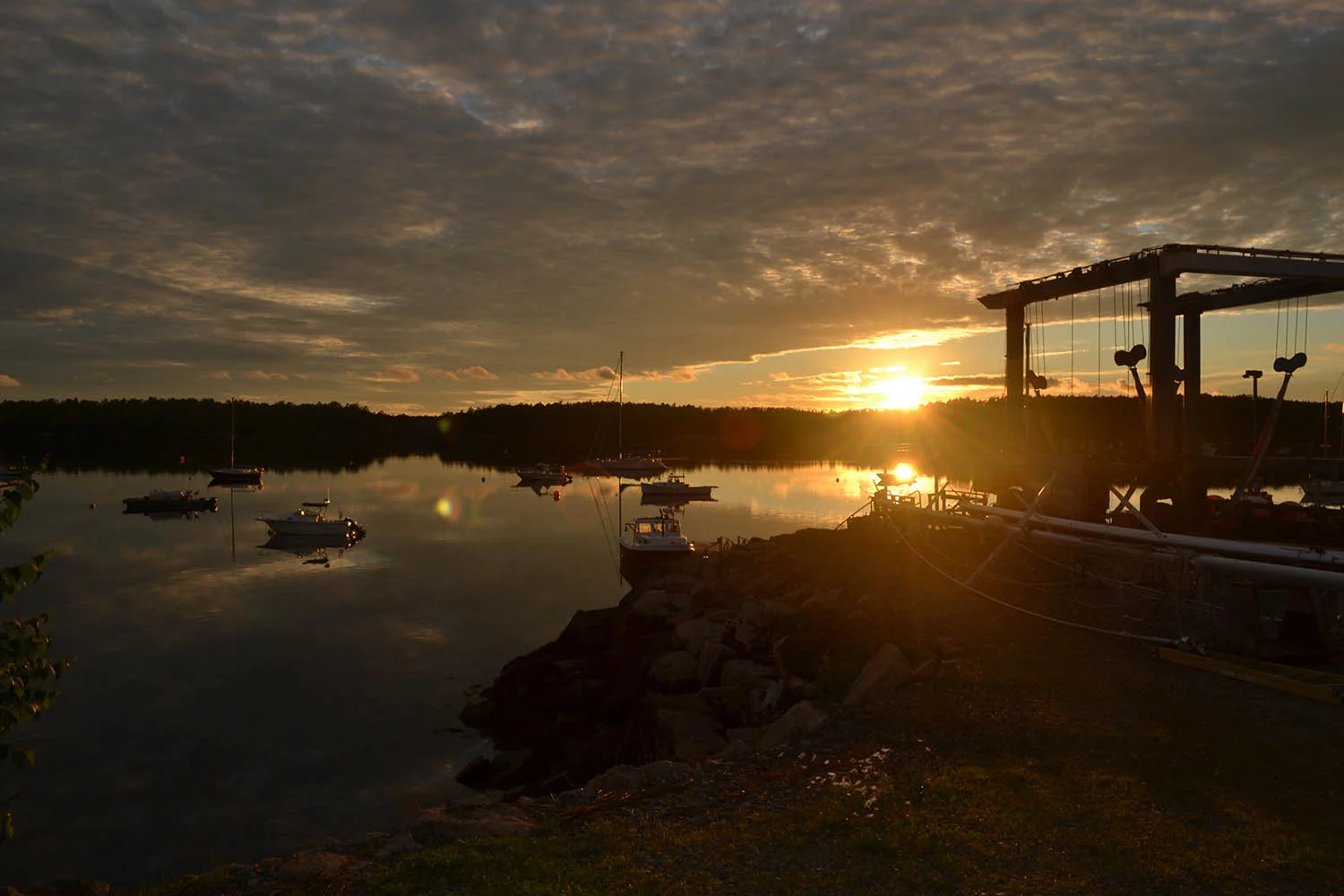 The view at sunset from Abel’s Yacht Yard, home to the Bash at the Boatyard