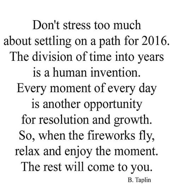  LETTING GO: OF PERFECT RESOLUTIONS