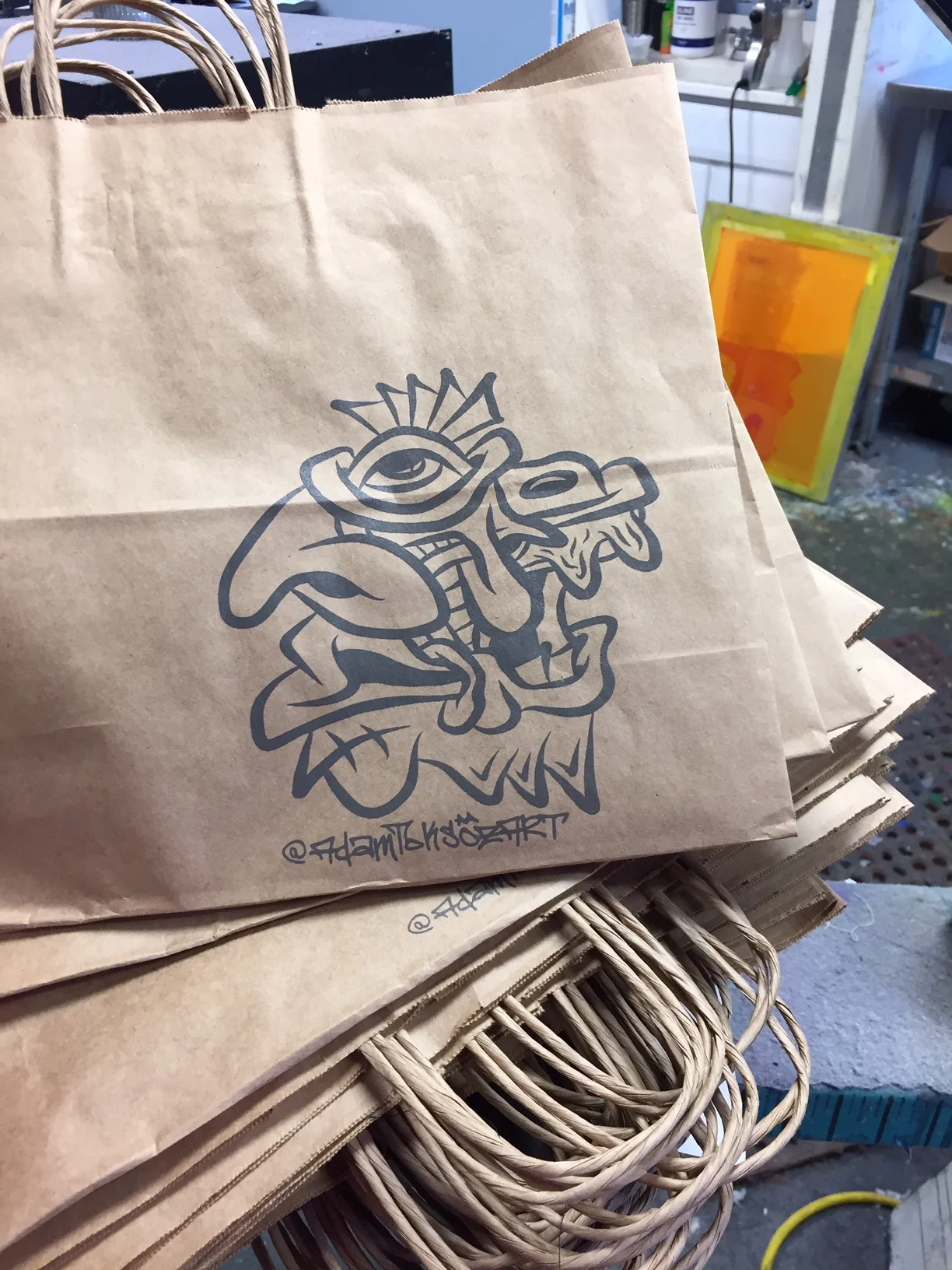 Adam_Screenprinted_brown_shopping_craft_paper_bags_Artist_art_print.jpg