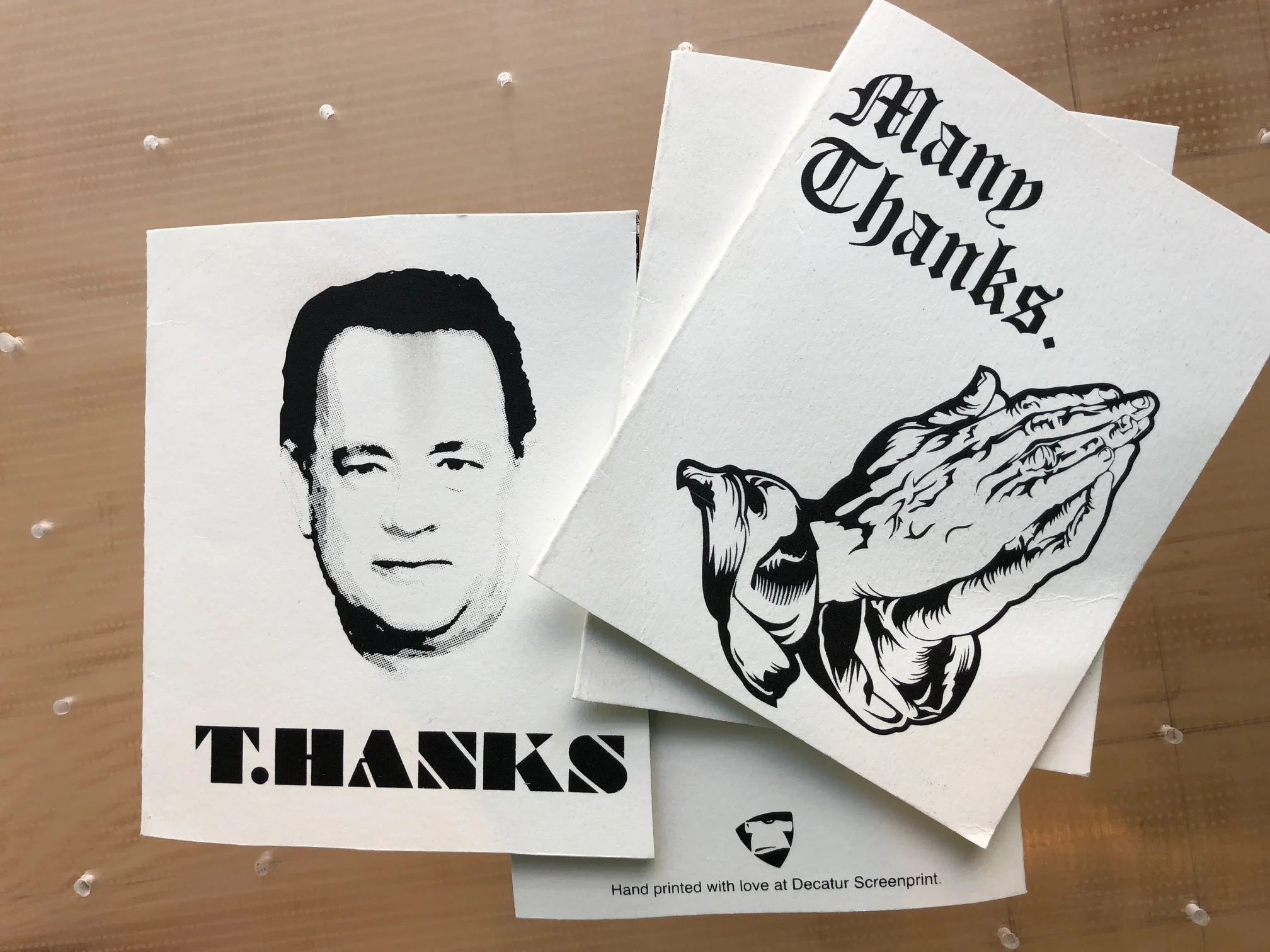 handmade_Hand_printed_screenprinted_thank_you_Cards_Tom_Hanks_praying_HAnds_Cards.jpg